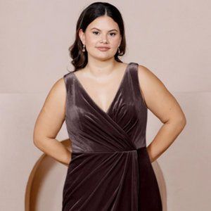 Revelry Dusty Purple Velvet Blair Bridesmaids Dress